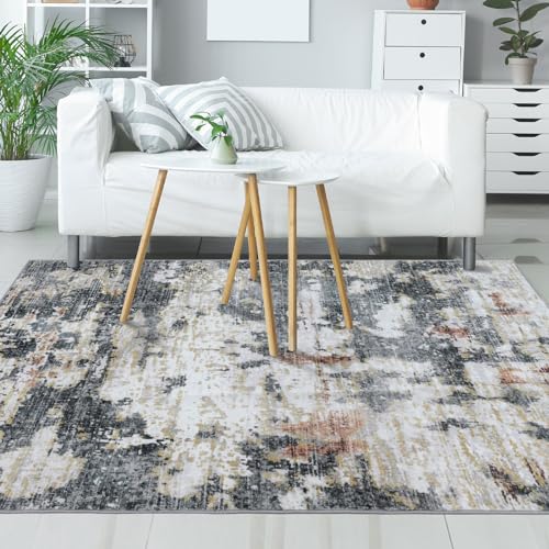Washable Area Rugs 8x10, 8x10 Area Rugs for Living Room, Non Slip Rug Low Pile Area Rug for Living Room Dining Room Bedroom