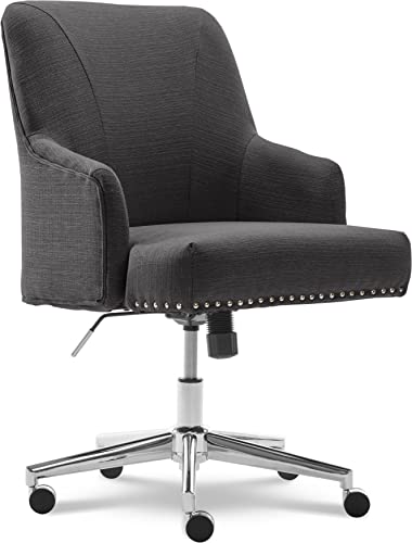 Serta Style Leighton Home Office Chair, Inviting Graphite Twill Fabric 27.25D x 24W x 38.75H in