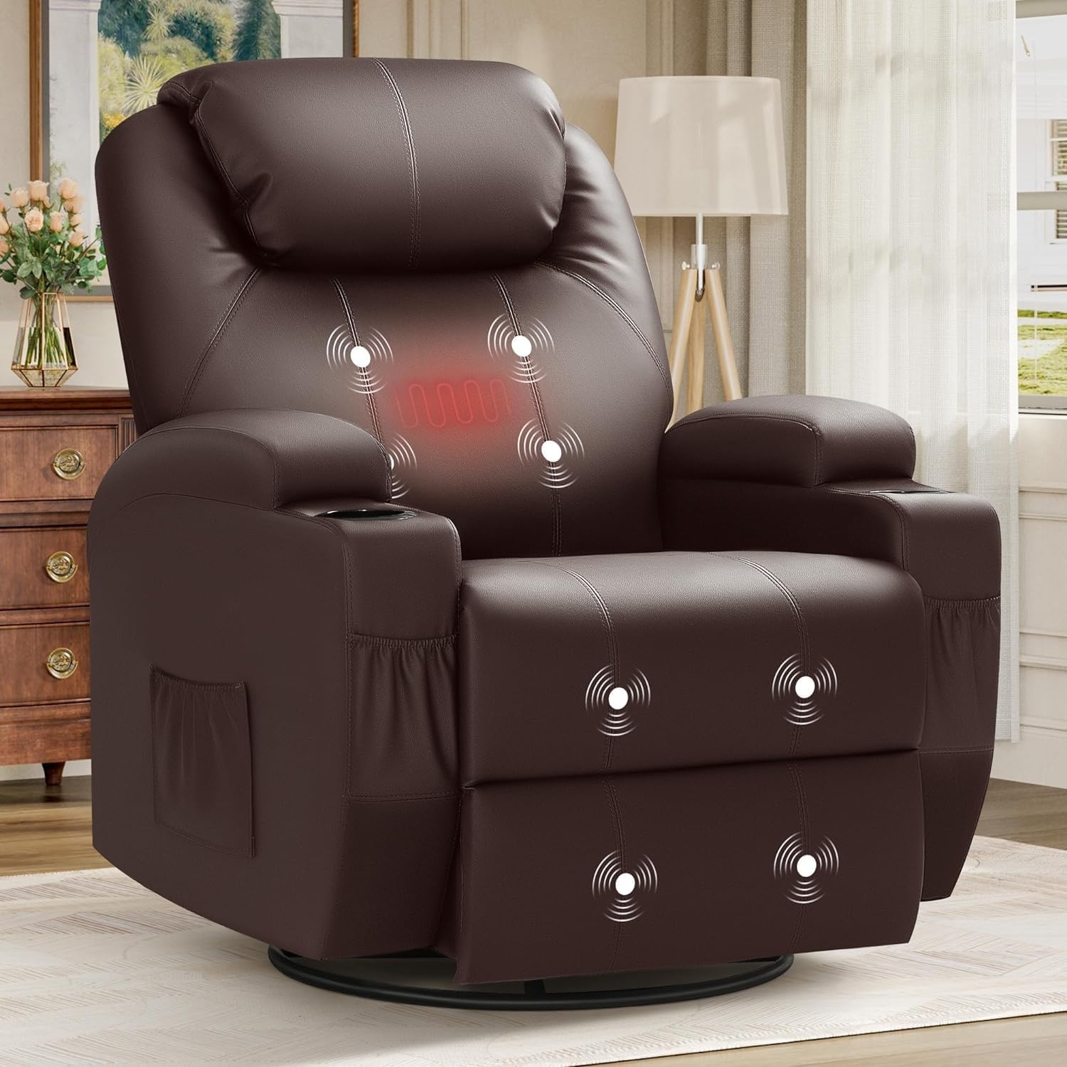 Power Rocker Recliner, Electric Rocking Recliners Chair for Small Spaces, Rocker Recliner Chair for Living Room, RV, Bedroom, Nursery