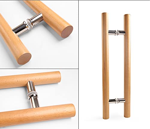 Door Pull Handle Sliding Barn Door Handles Wood,Modern Push Pull Gate Bar/H Shaped Round Gate Hardware 0.4/0.6/0.8/1/ 1.2/1.5 M Long