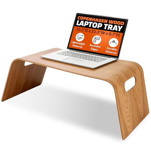 IMPULSE! Copenhagen Wood Laptop Tray - Bed & Breakfast Serving Tray, Table Bed Tray, Lightweight & Sturdy, Ideal for Work, Breakfast, Dinner, Reading, iPad & Laptop Use, 12.2