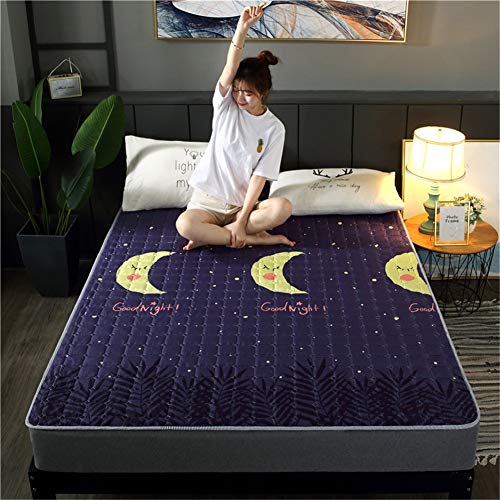 Japanese Tatami floor mat Non-slip Quilting Double Mattress Pad Breathable Comfortable Futon Mattress Do not run cotton for student dorm room family EtcE-100x200cm(39x79inch)