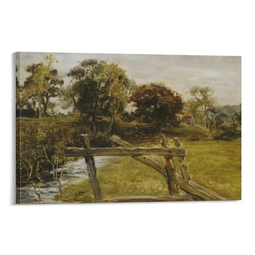 MASHUAI John Everett Millais- View Near Hampstead Vintage Painting Poster Decorative Painting Canvas Wall Art Living Room Posters Bedroom Painting 24x36inch(60x90cm) 99.0