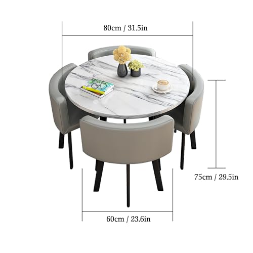 Combination Sense of Luxury Store Table and Chairs Set 4 Bar Breakfast Coffe Table Leisure Business Negotiation 4 Round Chairs Table Reception Modern Furniture Solid Wood Dining Store