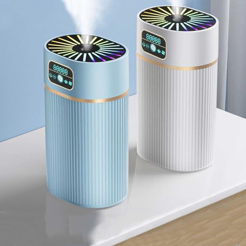 Humidifiers Witn Night Light, Humidifiers for Bedroom and Large Room, 1.1L Cool Mist Humidifier for Teens, Bedroom, Dorm Rooms, Living Rooms, Office, Desk, Tabletop, Nightstand, Etc, White