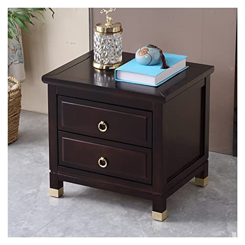 Modern Minimalist Nightstand, Light Luxury Bedside Table with 2 Drawer, Solid Wood Night Stands Side Table, Storage Cabinet Corner Tables for Bedroom Furniture (Color : E)