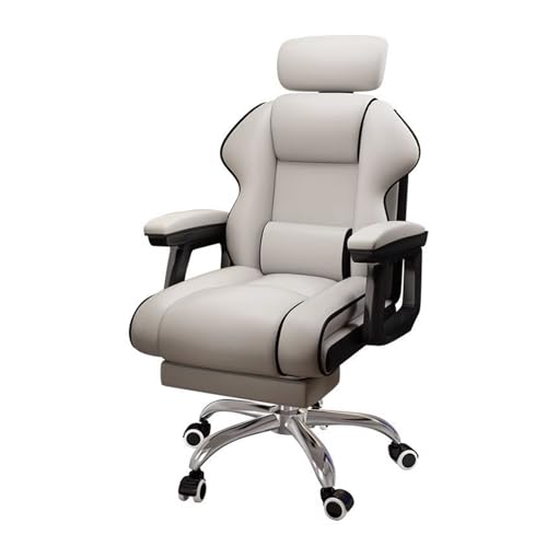 Ergonomic Office Chair, Executive Office Chair Comfortable Foot Pedal PU Leather Ergonomic Computer Office Home Study Height Adjustable Swivel Chair (Color : Pink, Size : Foot Pedal)