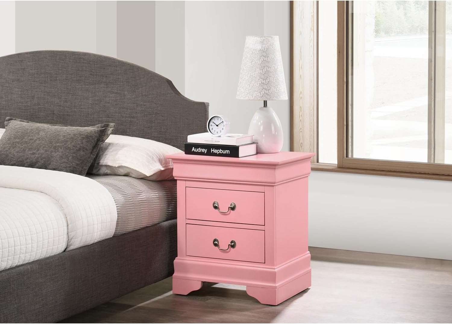 Handcrafted Haven Nightstand, Pink