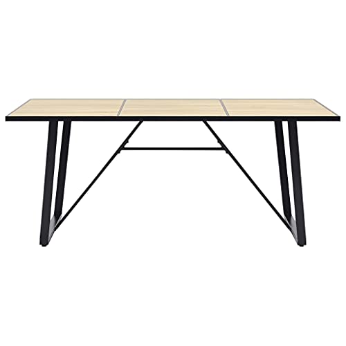 Computer Table,Dining Table,for Narrow Space, Living Room, Dining Room-Sturdy Metal Frame, Oak- 47.2