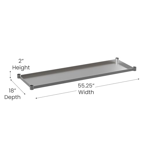 Flash Furniture Woodford Galvanized Under Shelf for Prep and Work Tables - Adjustable Lower Shelf for 24