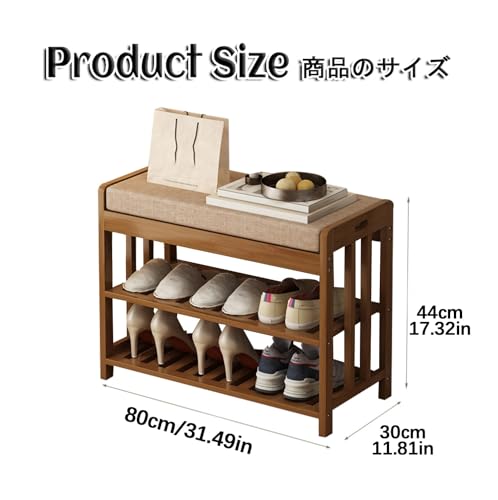 Shoe Cabinet For Entryway Bench Shoe Rack With Comfortable Seat Bench With Shoe Storage Rack For Living Room Entryway Bench With Padded Seat Cushion For Entryway,Hallway,Mudroom(60x30x44cm/23.6x11.8x1