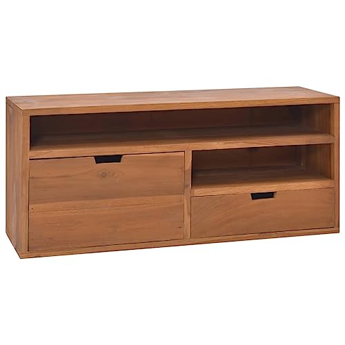 TV Cabinet,Entertainment Center,Bedroom Furniture,Scandinavian Style,1 Big and 1 Small Drawer for Convenient,Sturdy Construction,for Living Room, Bedroom, 35.4