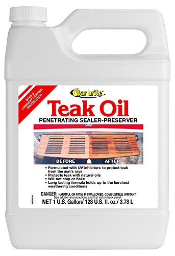 STAR BRITE Marine Grade Teak Oil - Long-Lasting, UV-Resistant Wood Sealer & Preserver With UV Protection for Boats, Outdoor Furniture & All Fine Wood