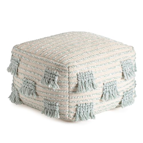 Anji Mountain 100% Handmade & Handcrafted Comfortable Home Décor Pouf Ottoman Footrest for Living Room, Bedroom, Nursery, Kidsroom, Patio Furniture - (22