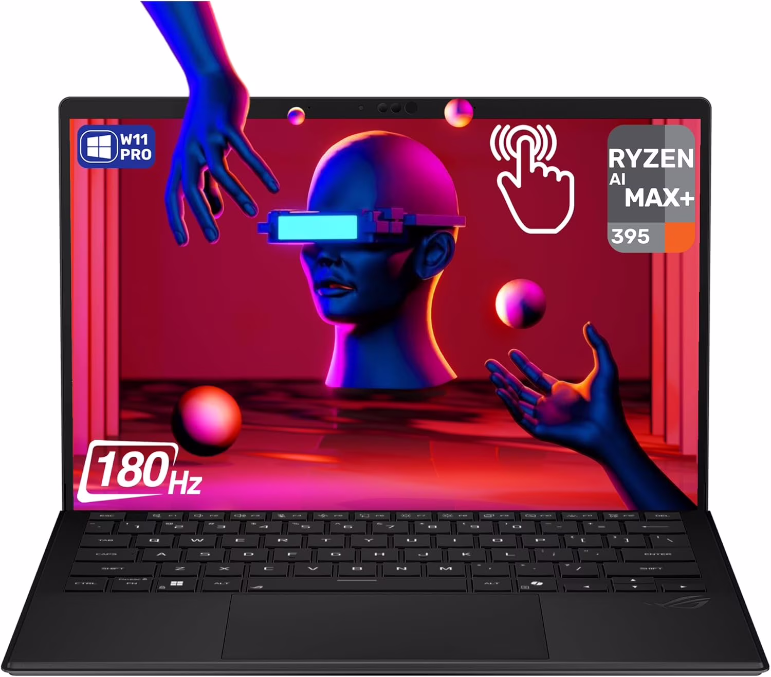 ASUS ROG Flow Z13 Gaming Laptop, AMD Ryzen AI MAX+ 395, 32 GB LPDDR5x RAM, 1 TB PCIe SSD, 13.4" 2.5K (2560x1600) 180Hz Touchscreen, AMD Radeon 8060S Graphics, 1-Zone RGB Keyboard, W11 Pro, Off Black