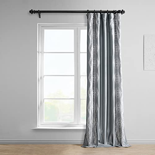 HPD Half Price Drapes Designer Embroidered Curtains for Living Room 50 X 108 (1 Panel), EFSCH-20134G1-108, Chai Gold