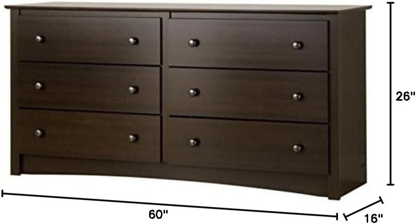 Home Square 3-Piece Set with Chest 6-Drawer Dresser & 3-Drawer Tall Nightstand