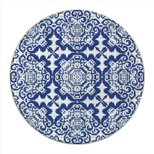 Round Rug 5 FT BambooTree Office Desk Chair Mat Green Computer Gaming Rolling Chair Mat Heavy Duty Floor Mat for Office Chair and Computer Desk