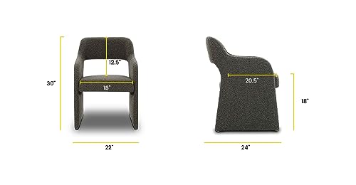 POLY & BARK Chios Dining Chair, Juniper Green Boucle