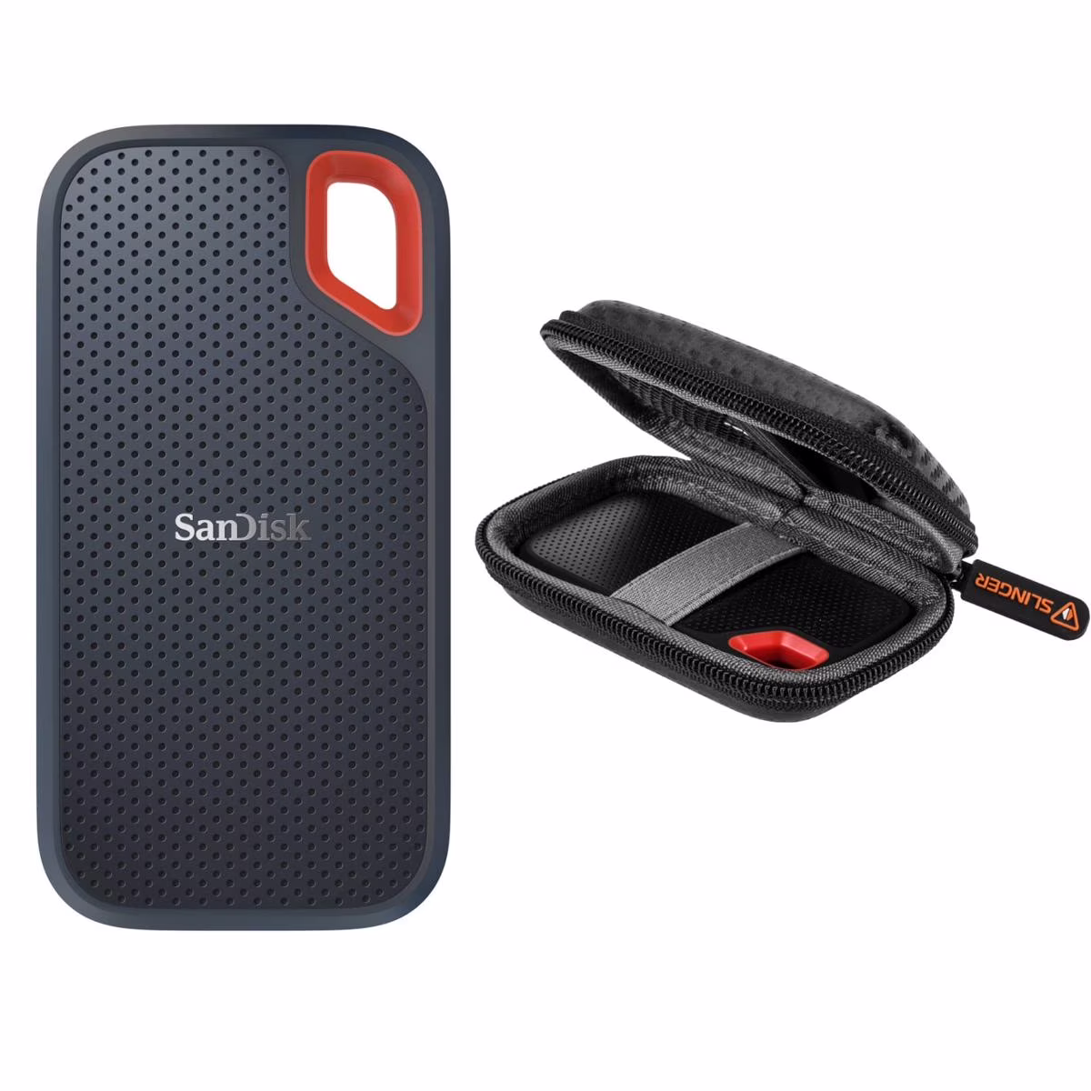 SanDisk Extreme Portable 2TB USB 3.2 Gen 2 Type-C External SSD V2, Black, Bundle with HD-2 Drive Case