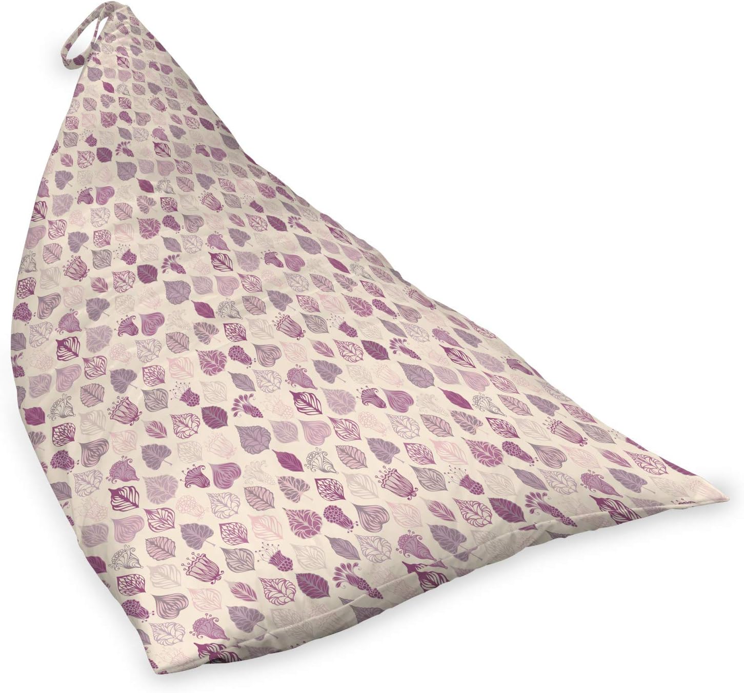 Ambesonne Floral Lounger Chair Bag, Botanical Theme Various Ornate Leaves and Flowers Motifs in Purple Tones Fashion Art, High Capacity Storage with Handle Container, Lounger Size, Multicolor