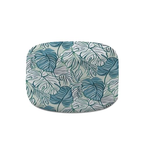 Round Pouf Ottoman Trending abstract seamless pattern colorful tropical leaves plants Foot Stool Foot Rest Floor Stool Bean Bag Chair Cotton Linen Removable Indoor Outdoor for Living Room Bedroom