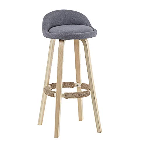 Bar Stool Solid Wood Home High Stool Table Solid Wood Wrought Iron Chair High Bench Bar Table Back Foot Modern Minimalist Fashion Hall Small Household (Color : A) (Color : A)