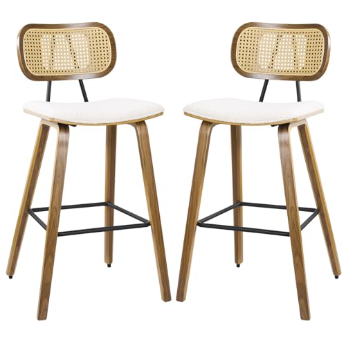 Counter Height Bar Stools Set of 4, Mid Century Modern Counter Stools, 26