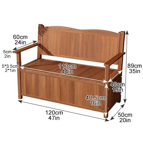 Outdoor Storage Bench Wooden Patio Entryway Storage Bench Loveseat for Patio Garden Balcony Yard Living Room(White)