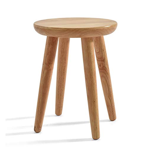 Solid Wood Stool Creative Round Stools Dining Stool Fashion Dining Chairs Dressing Stools Solid Wood Furniture Easy Installation Makeup Chair (Color : Stool+Cushion, Size : 31x31x40cm)