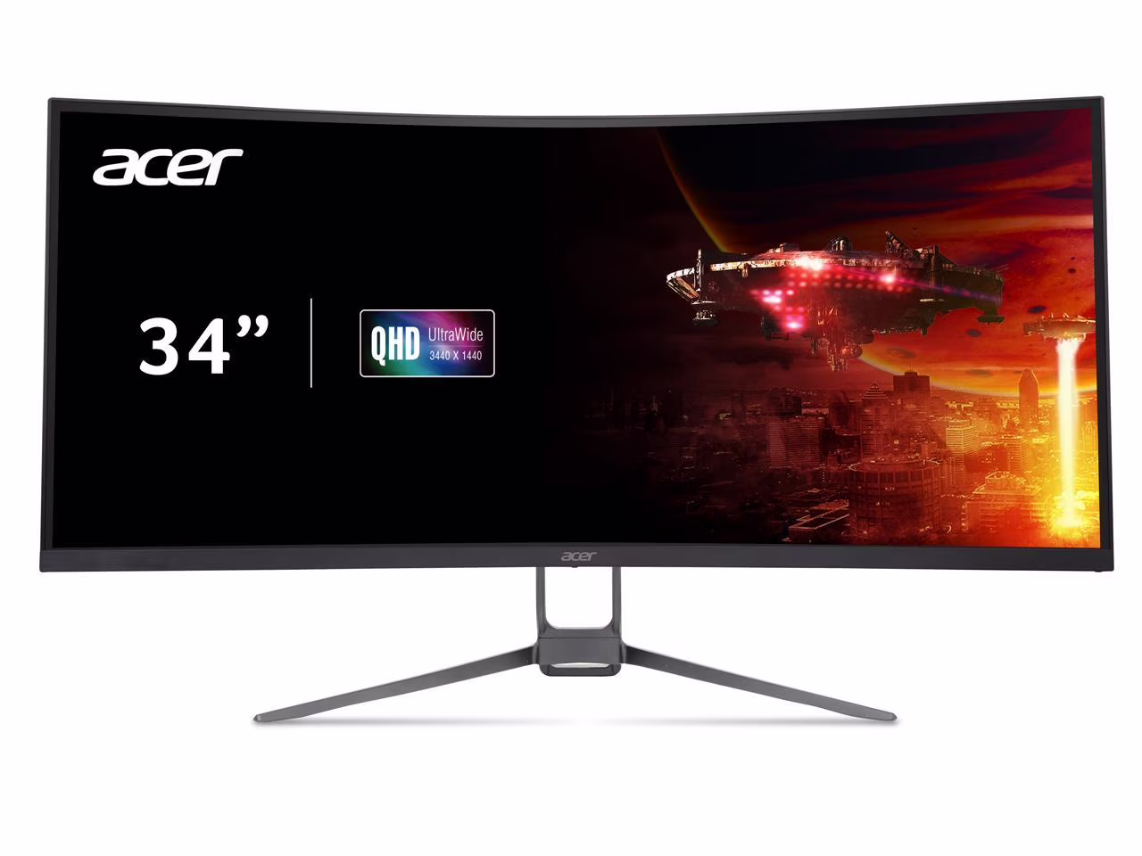 Acer Nitro EDA343CUR J0bmiippx 34" 1000R 21:9 Curved QHD (3440 x 1440) FreeSync Premium Gaming Monitor, 120Hz Refresh Rate, 1ms (VRB), sRGB 99%, VESA Mounting Compliant (2 x DP 1.2, 2 x HDMI 2.0)
