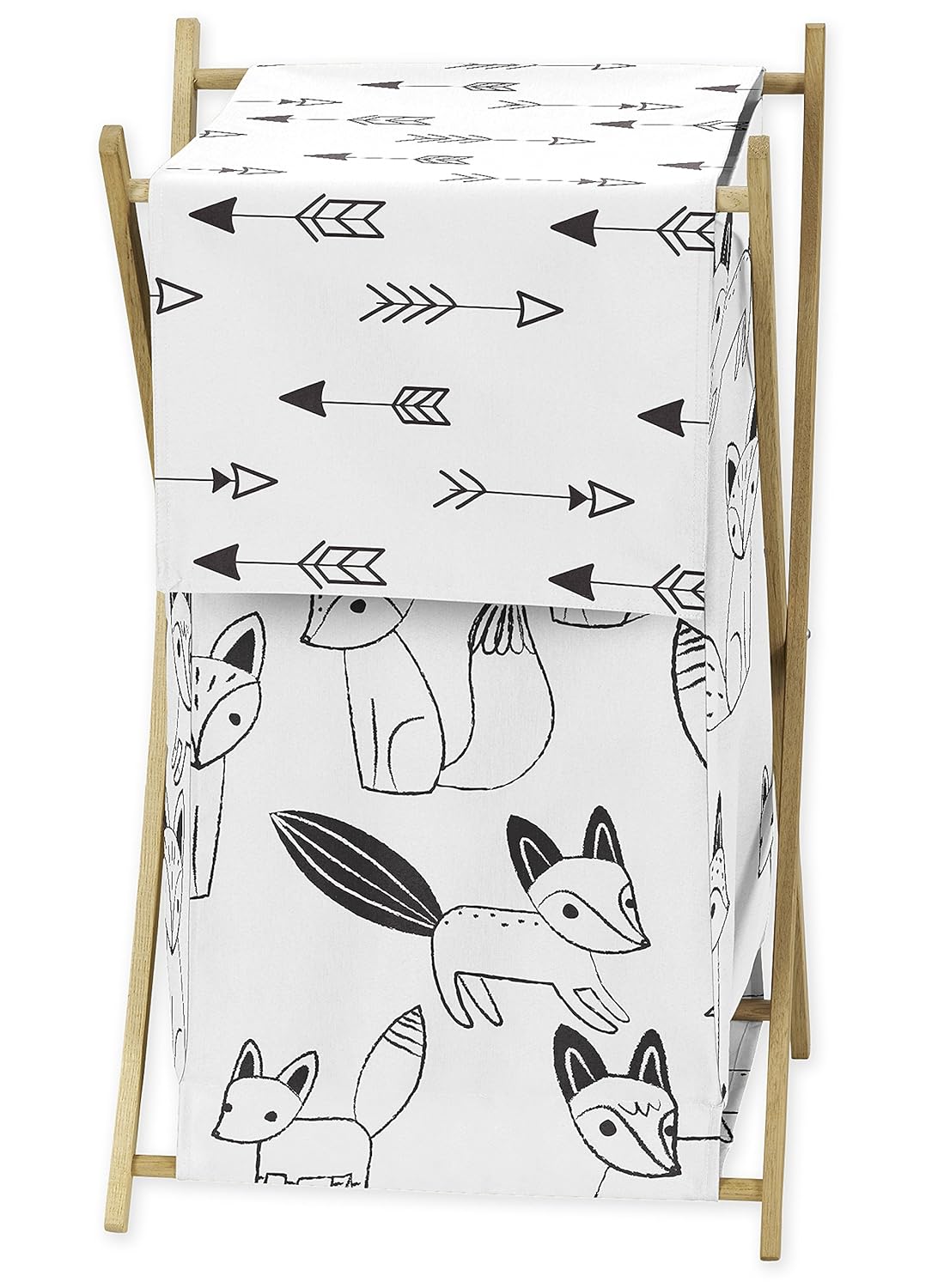 Baby Children Kids Clothes Laundry Hamper for Black and White Fox and Arrow Bedding Set