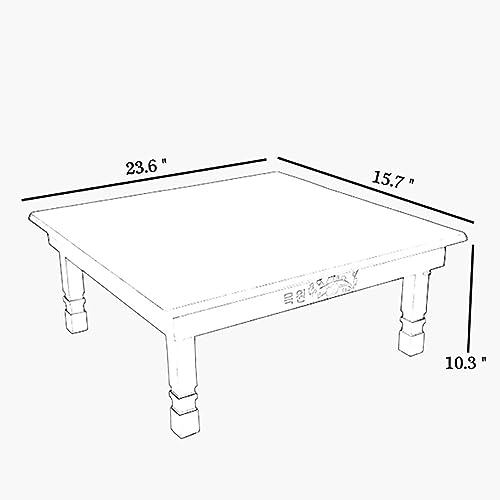 Japanese Wooden Folding Low,Korean Tea Table Floor Desk Floor Table Tray, Laptops Table,Foldable Small Desk Dining Table Meditation Table Altar Table B