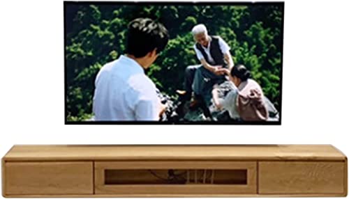 Floating TV Stand Cabinet Wall Mounted Tv Unit Floating Tv Stand,Tv Wall Set-Top Box Shelf,Floating Tv Shelf with 2 Drawer,Multimedia Storage Shelf