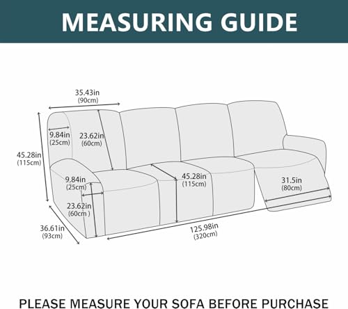10-Piece Loveseat Recliner Slipcover Stretch Jacquard Pattern Recliner Sofa Cover 4 Seater Washable Reclining Couch Cover with Pocket Fitted Furniture Protector Cover(Orange)