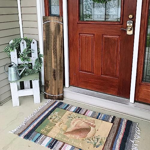 Coir Outdoor Mats for Home Entrance 24x36 Sea Snail Starfish Nautical Beach Ocean Cute Floor Mats for House Shells Coastal Tropical Themed Entry Door Rugs Non-Skid/Slip Home Decor for Entry Office