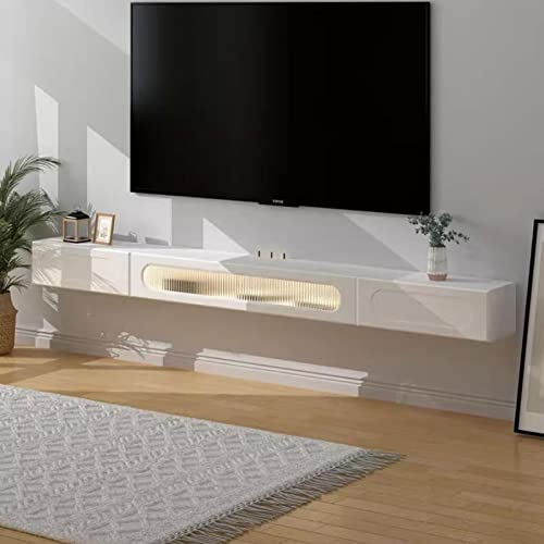 Wall Mounted TV Cabinet Floating Shelf Wall Shelf Entertainment Unit TV Stand TV Media Console Audio-Visual Equipment Shelves Glass Cabinet Set-top Box WiFi Router TV Bracket Gaming Shelf