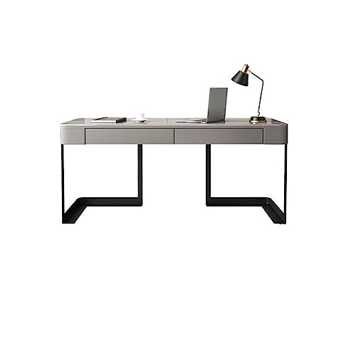 Computer Desk Luxury High-end Rock Slate Desk Home Simple Small Office Writing PC Table Rock Slate Small Desk PC Table A Table for Placing Computers (One Color 140cm)
