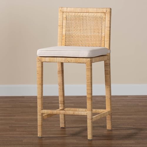 Baxton Studio Sofia Modern Wood Counter Stool with Back, Natural (185-11874-HiT)