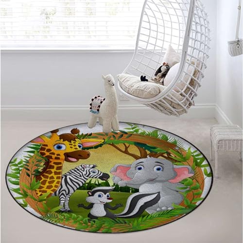 Green Light Pink Office Chair Mat Hardwood Floor Computer Desk Mat Anti-Slip Gaming Chair Mat Round Floor Mat Durable Floor Protector Watercolor Rose Flower Leaves Romantic Diameter 51 in