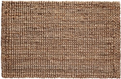 Jute Handspun Area Rug - Premium Jute Handwoven Reversible Chunky Textured Tan Beige Neutral Throw Accent Rug Carpet - Rustic Farmhouse Living Room Bedroom Den Study Décor - 8'6
