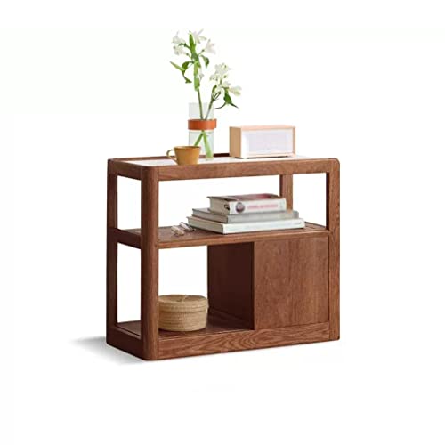 Coffeetable Wooden Sofa Side Cabinet Home Slate Side Table Living Room Corner Movable Narrow Side Table Bedroom Bedside Table Coffee Tables for Living Room(B)