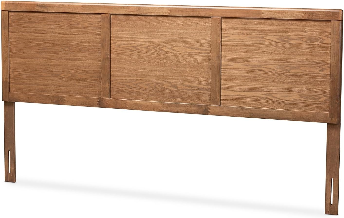 Baxton Studio Raya Mid-Century Modern Walnut Brown Finished Wood King Size Headboard