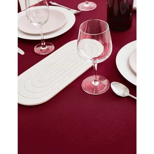 Solino Home White Tablecloth – Cotton Linen Tablecloth 54 x 72 Inch – Machine Washable Dining Tablecloth for Summer – Dru
