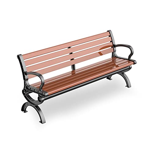 Garden Bench, Backless Bench, Wooden 2 Seater Sofa can be with backrest, armrest, Aluminum Frame, Outdoor Seating Area, Garden, School (Color : B-Open Back, Size : 150cm)