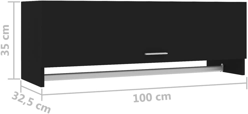 Wardrobe Black 100x32.5x35 cm Engineered Wood.Cabinets & Storage,Cupboards & Wardrobes