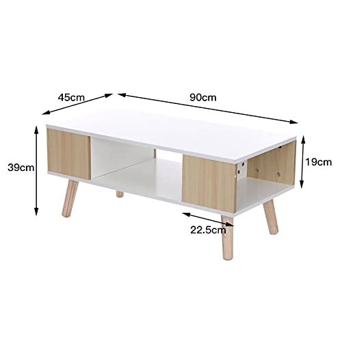 Tea Table for Living Room Coffee Table with Storage Coffee Table Modern Minimalist Coffee Table TV Cabinet Wooden Table Living Room Furniture Modern Accent Table End Table Clear (Color : D)