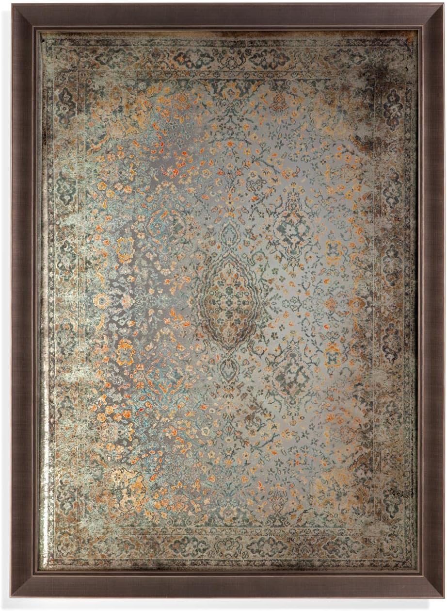Alladin Printed Wall Mirror in Brown Wood Frame