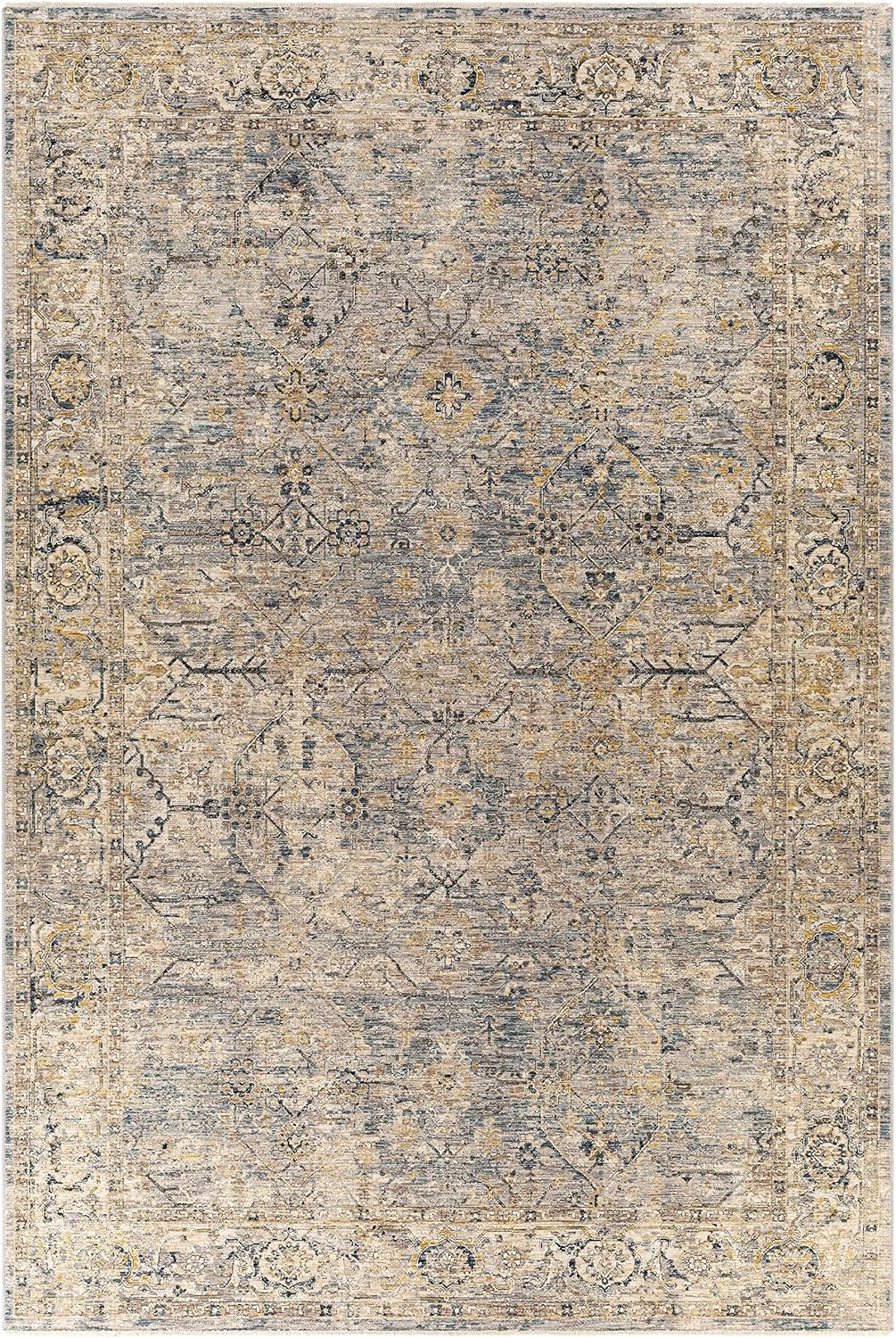 Hauteloom Gamu Living Room, Bedroom Area Rug - Traditional - Black, Gray, Beige - 12' x 15'
