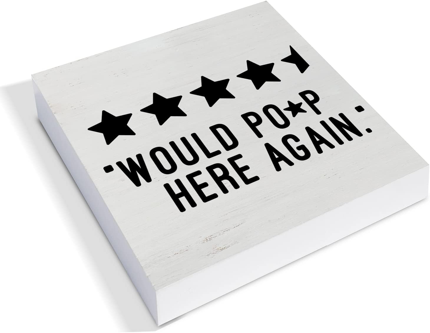 Country Humor Bathroom Saying Wood Box Sign Decor Desk Sign Wooden Box Block Sign Rustic Home Restroom Guest Bathroom Shelf Wall Decoration